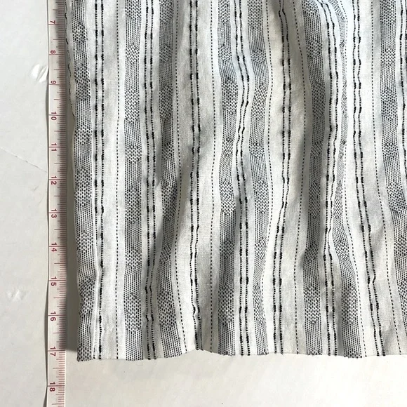 Greylin Anthropologie Striped Linen & Cotton Jumpsuit Cropped Wide Leg Zip Up S